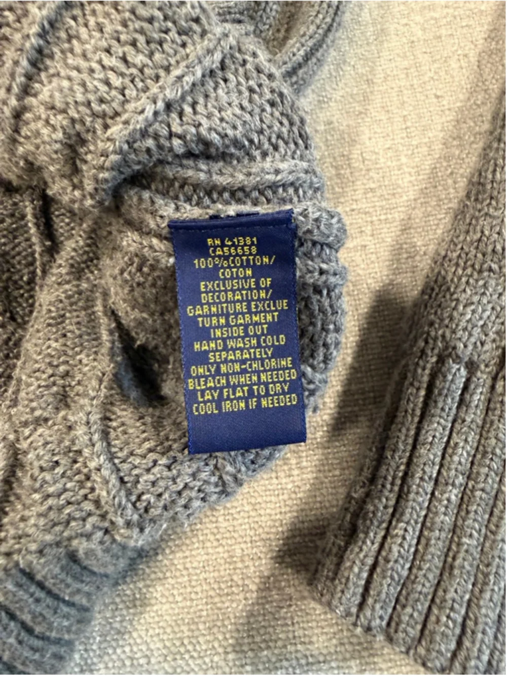 Polo Ralph Lauren mens Cable-Knit Cotton Sweater gray XXL